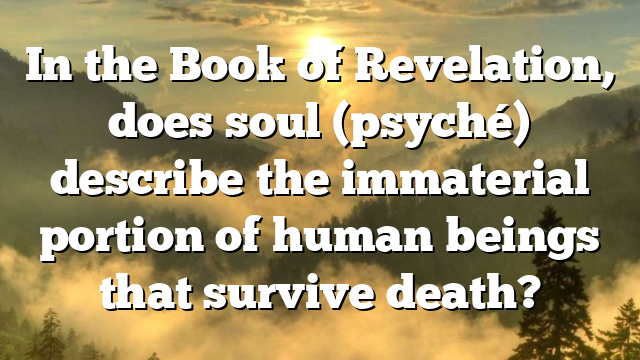 In the Book of Revelation, does soul (psyché) describe the immaterial portion of human beings that survive death?