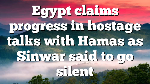 Egypt claims progress in hostage talks with Hamas as Sinwar said to go silent