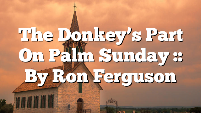 The Donkey’s Part On Palm Sunday :: By Ron Ferguson