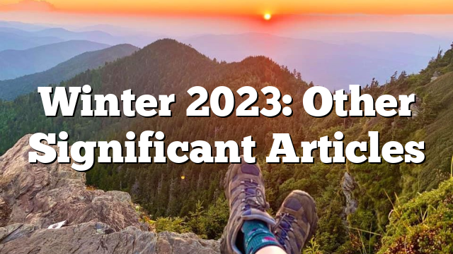 Winter 2023: Other Significant Articles