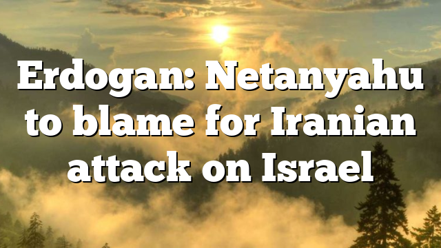 Erdogan: Netanyahu to blame for Iranian attack on Israel