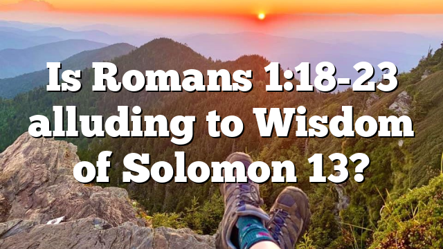 Is Romans 1:18-23 alluding to Wisdom of Solomon 13?