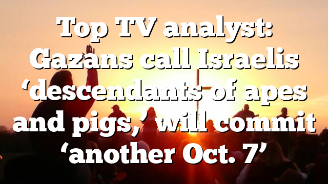 Top TV analyst: Gazans call Israelis ‘descendants of apes and pigs,’ will commit ‘another Oct. 7’