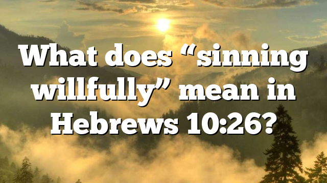 What does “sinning willfully” mean in Hebrews 10:26?