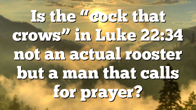 Is the “cock that crows” in Luke 22:34 not an actual rooster but a man that calls for prayer?