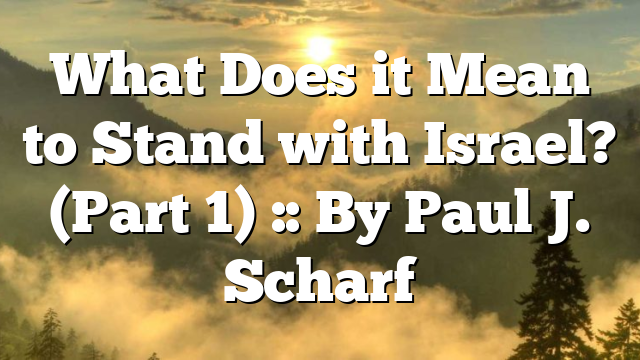 What Does it Mean to Stand with Israel? (Part 1) :: By Paul J. Scharf