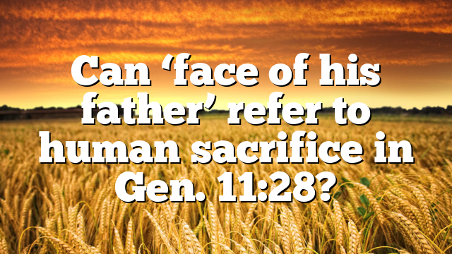Can ‘face of his father’ refer to human sacrifice in Gen. 11:28?