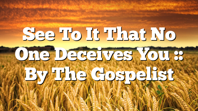 See To It That No One Deceives You :: By The Gospelist