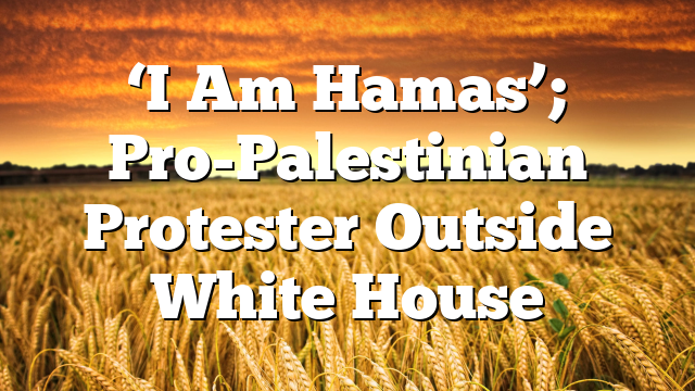 ‘I Am Hamas’; Pro-Palestinian Protester Outside White House