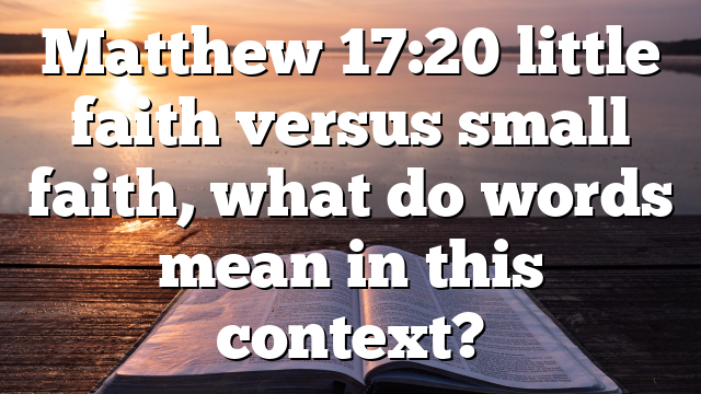 Matthew 17:20 little faith versus small faith, what do words mean in this context?