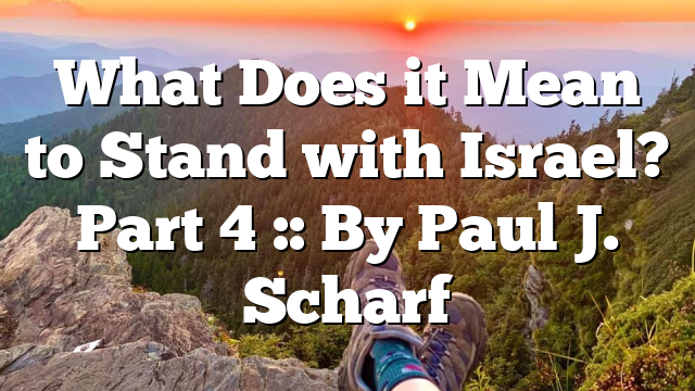 What Does it Mean to Stand with Israel? Part 4 :: By Paul J. Scharf