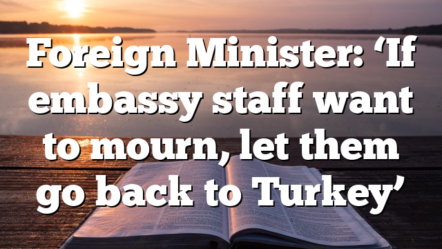 Foreign Minister: ‘If embassy staff want to mourn, let them go back to Turkey’