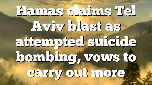 Hamas claims Tel Aviv blast as attempted suicide bombing, vows to carry out more