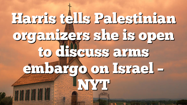 Harris tells Palestinian organizers she is open to discuss arms embargo on Israel – NYT