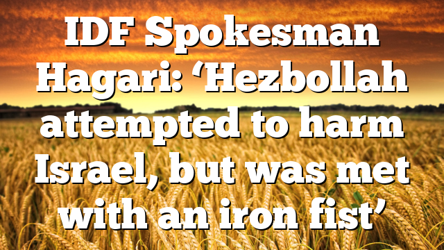 IDF Spokesman Hagari: ‘Hezbollah attempted to harm Israel, but was met with an iron fist’