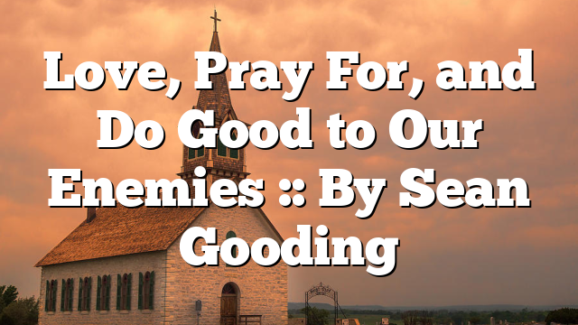 Love, Pray For, and Do Good to Our Enemies :: By Sean Gooding