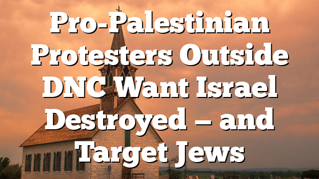 Pro-Palestinian Protesters Outside DNC Want Israel Destroyed — and Target Jews