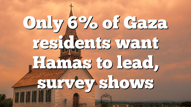 Only 6% of Gaza residents want Hamas to lead, survey shows