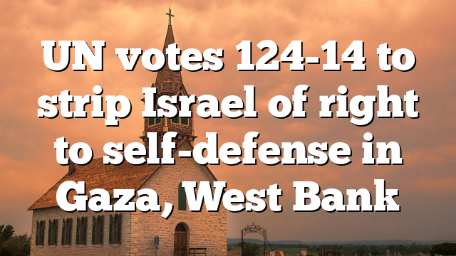 UN votes 124-14 to strip Israel of right to self-defense in Gaza, West Bank