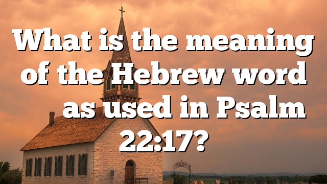 What is the meaning of the Hebrew word כארו as used in Psalm 22:17?