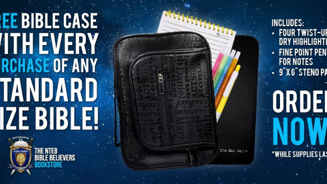 HURRICANE SPECIAL!! Purchase Any Standard Size Bible Online Or In Our Bookstore And Receive A FREE Case Packed With Note Taking Goodies