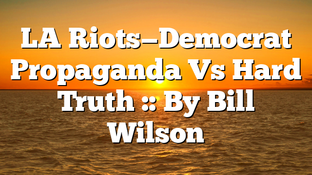 LA Riots—Democrat Propaganda Vs Hard Truth :: By Bill Wilson