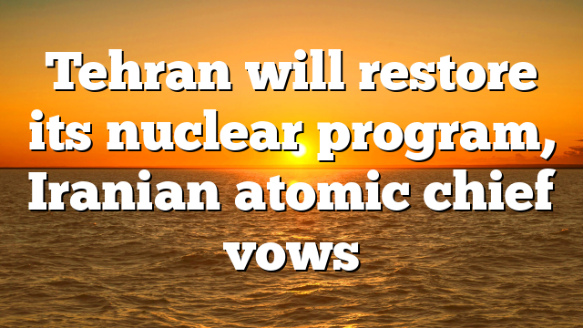 Tehran will restore its nuclear program, Iranian atomic chief vows