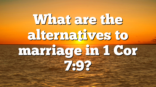What are the alternatives to marriage in 1 Cor 7:9?