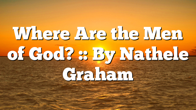 Where Are the Men of God? :: By Nathele Graham