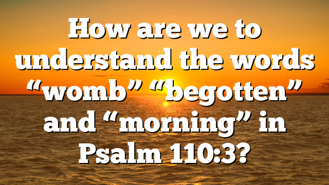 How are we to understand the words “womb” “begotten” and “morning” in Psalm 110:3?