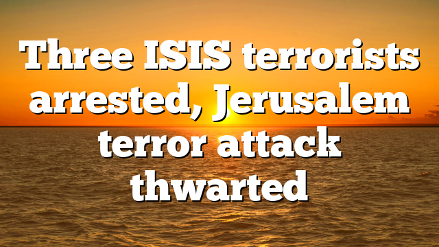 Three ISIS terrorists arrested, Jerusalem terror attack thwarted