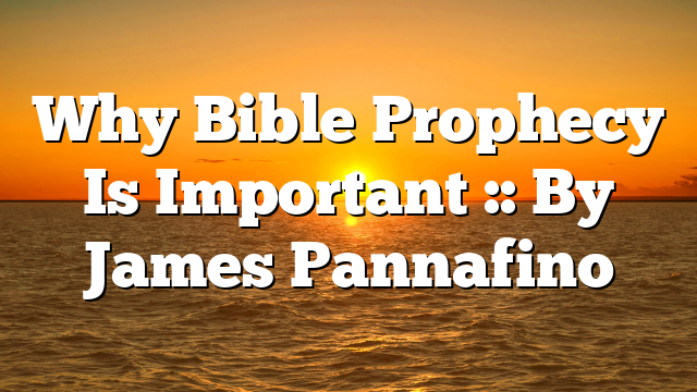 Why Bible Prophecy Is Important :: By James Pannafino