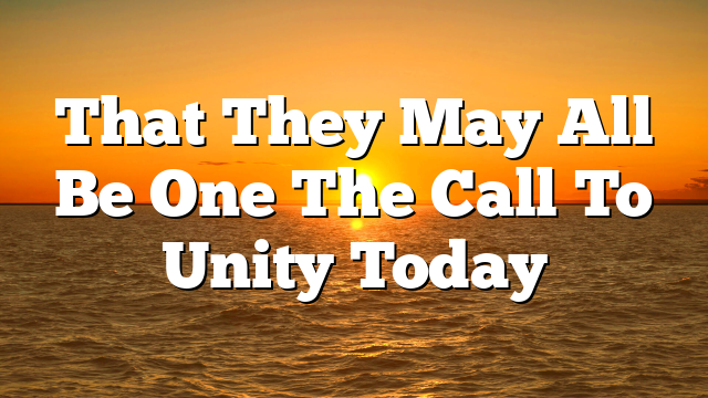 That They May All Be One  The Call To Unity Today