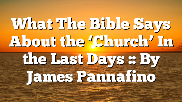 What The Bible Says About the ‘Church’ In the Last Days :: By James Pannafino
