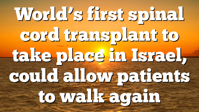 World’s first spinal cord transplant to take place in Israel, could allow patients to walk again