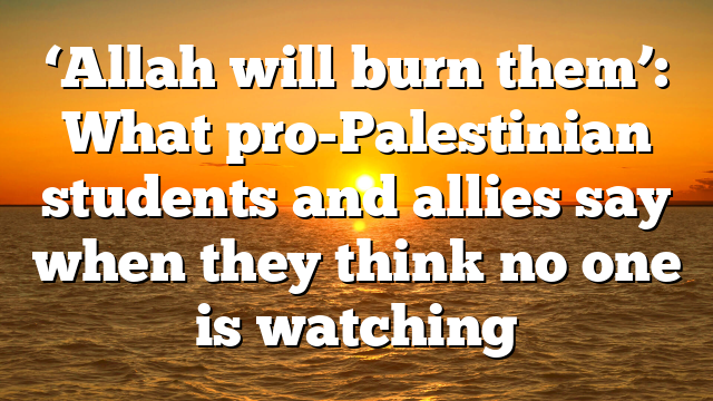 ‘Allah will burn them’: What pro-Palestinian students and allies say when they think no one is watching