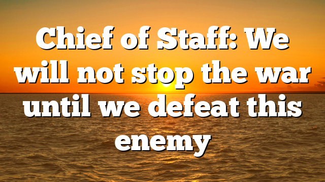 Chief of Staff: We will not stop the war until we defeat this enemy