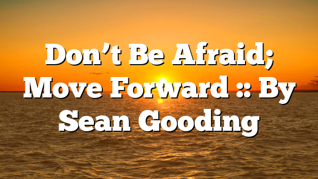 Don’t Be Afraid; Move Forward :: By Sean Gooding