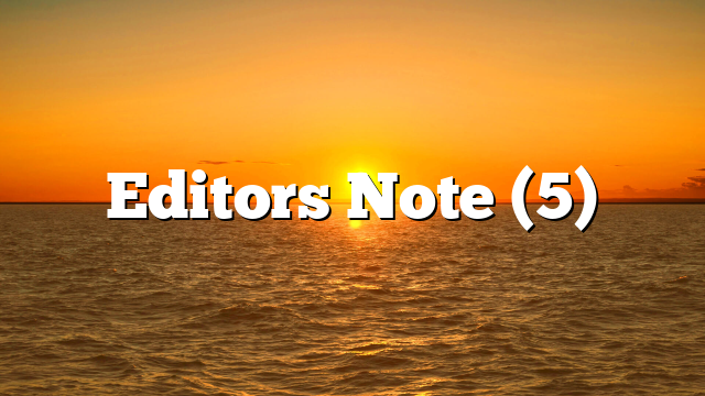 Editors Note (5)