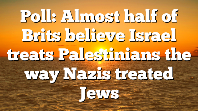 Poll: Almost half of Brits believe Israel treats Palestinians the way Nazis treated Jews