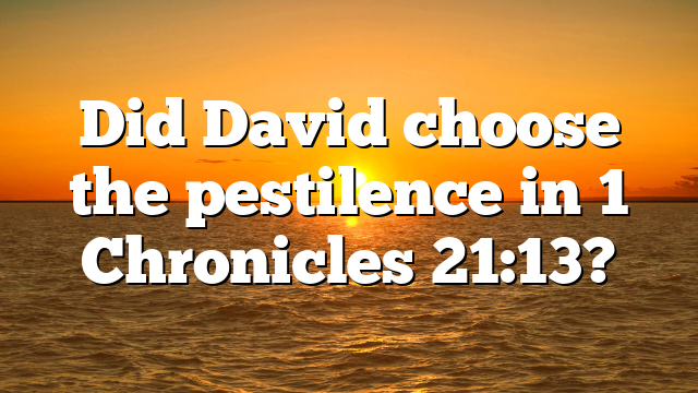 Did David choose the pestilence in 1 Chronicles 21:13?
