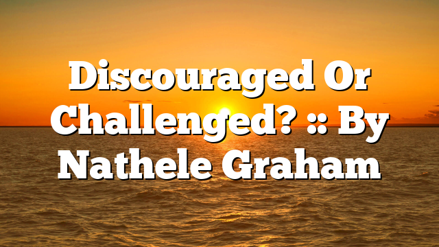 Discouraged Or Challenged? :: By Nathele Graham