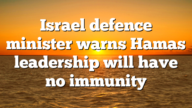 Israel defence minister warns Hamas leadership will have no immunity