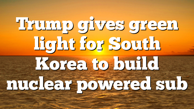Trump gives green light for South Korea to build nuclear powered sub