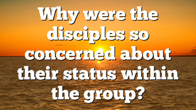 Why were the disciples so concerned about their status within the group?