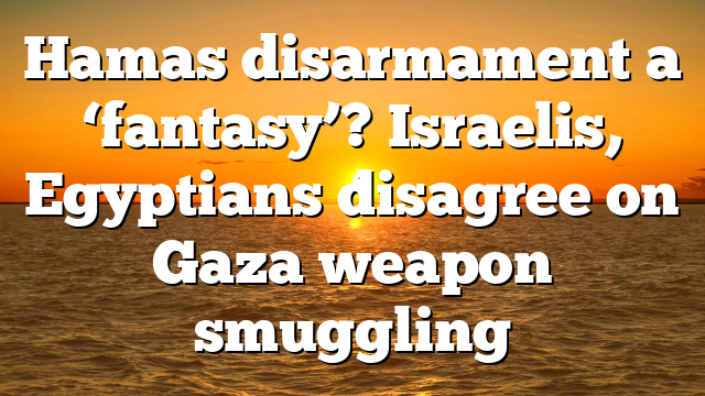 Hamas disarmament a ‘fantasy’? Israelis, Egyptians disagree on Gaza weapon smuggling