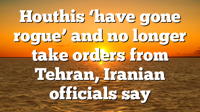 Houthis ‘have gone rogue’ and no longer take orders from Tehran, Iranian officials say