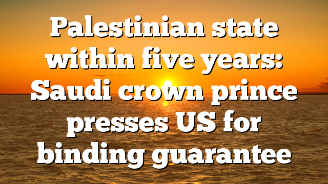 Palestinian state within five years: Saudi crown prince presses US for binding guarantee