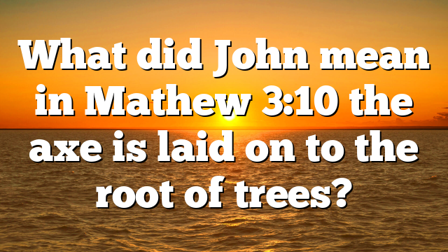 What did John mean in Mathew 3:10 the axe is laid on to the root of trees?
