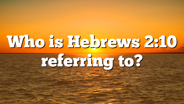Who is Hebrews 2:10 referring to?